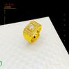 Anel de diamante dourado masculino do Vietnã anel masculino com pedra incrustada banhado a ouro latão zircônia anel masculino grande moderno vendas diretas da fábrica