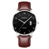 Reloj Minimalista de Cuarzo para Hombre, Indicador de Fecha Correa de Malla Negra Casual de Negocios Luminoso Reloj de Pulsera para Estudiante