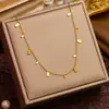Nuevo Collar Cuadrado con Borla y Forma de Gota de Acero de Titanio para Mujer, Sencillo, Moderno y Versátil, Cadena para Clavícula de Oro de 18K que No se Desvanece, Venta al por Mayor