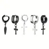 Colgante Punk Transfronterizo Hoja Pendientes de Acero de Titanio Pendientes Masculinos de Acero Inoxidable