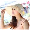 Chapéu Huai Heng Chapéu de Sol Feminino Verão Anti-ultravioleta Aba Larga Proteção Solar Dobrável Chapéu Fresco Topo Aberto Borda Grande Chapéu de Pérola