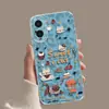 Funda de teléfono con estampado de leopardo azul para Apple 18 Pro Max, iPhone 17, con soporte magnético y soporte, diseño transparente para otoño e invierno
