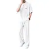 Conjunto Transpirable de Dos Piezas de Venta Caliente para Hombres Jóvenes Verano 2026, Camisa de Manga Corta de Color Sólido Estilo Old Money Más Talla