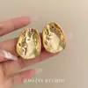 Pendientes Irregulares de Metal Minimalistas de Lujo Ovalados 2026 Comercio Exterior Elegantes de Alta Gama Pendientes de Ins