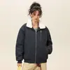 Chaqueta de Algodón con Solapa Estilo Americano Workwear 2025 Invierno Nuevo Estilo Forrada de Polar Engrosada Impermeable Cálida Casual Chaqueta de Algodón Top