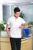 Camisa polo para publicidade de negócios com logo bordado - 40 peças 50 Algodão Fino gola listrada manga curta branca lapela