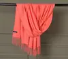 Otoño e Invierno Nuevo Bufanda Cálida Versátil Chal con Flecos Color Sólido Bufanda Larga de Cachemira de Imitación para Pareja