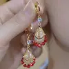 Pendientes Largos de Malla Dorada con Forma de Gota de Agua, Lujo Ligero, Gama Alta, Femeninos, Súper Brillantes, Joyería de Oreja Versátil para Mujer al por Mayor