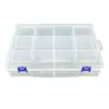 Caja de Almacenamiento de Plástico Transparente Grande de 10 Compartimentos Desmontable para Joyería, Papelería, Equipo de Pesca, Herramientas de Ferretería, Bloques de Construcción y Lego