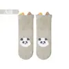 Calcetines de Algodón Puro para Niños de Media Pantorrilla con Animales de Dibujos Animados, Borde Acanalado de Alta Elasticidad, Calcetines Antideslizantes para Suelo de Trampolín para Bebés