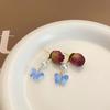 Nuevos Pendientes de Mariposa Rosa para Mujer Rosa Seca Exquisitos Diseño Simple Combinan con Todo Elegantes Pendientes para Mujer Pendientes