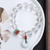 Pulsera Original de Cristal Blanco Colgante de Jade Hebilla de Seguridad Pulsera de un Círculo para Mujer Estilo Tibetano Nepalí Joyería de Mano al Por Mayor