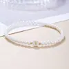 Pulsera de Perlas de Imitación Versátil de Moda Elástica con 26 Letras Pulsera de Perlas para Mujer con Cuentas Venta al por Mayor