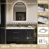 Mueble de Baño Retro Francés Combinación Inodoro Cerámica Integrada Lavabo Lujo Ligero Tocador Madera Maciza Lavabo