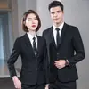 Traje Profissional para Professores Masculino e Feminino Estilo Igual Terno Roupas de Trabalho Outono e Inverno Terno Grosso para Estudantes Universitários Entrevista