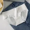 Ropa interior blanca de algodón puro para estudiantes, estilo de cumpleaños para niñas jóvenes, antibacteriana, 100% algodón, tiro medio, bragas transpirables para mujer