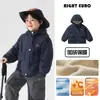 Chaqueta de invierno para niño estilo europeo derecho, forrada de polar, impermeable, para niños mayores, ropa nueva para niños, ropa de invierno moderna para niños y bebés