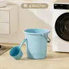 Juego de Cubo de Agua para el Hogar, Lavabo, Cucharón de Agua, Cubo de Plástico Engrosado, Gran Capacidad, Uso Doméstico, Set de Tres Piezas para Baño en Dormitorio de Estudiantes