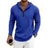 Sudadera con capucha de manga larga de punto gofrado versátil para hombre, moda casual de otoño, nueva, transfronteriza, europea y americana