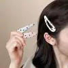 Pinza para el pelo ovalada de estilo coreano con estampado suave y diseño único, pinza lateral para niñas, pinza BB geométrica de moda