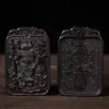Material de Jade Montaña Longhu Madera de Azufaifo Golpeada por el Rayo Material Viejo Marca Marshal Yinjiao Colgante de Joyería Taoísta Colgante Marca 46 Amuleto de Buda