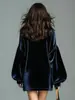 Outono e Inverno 2025 Novo Comércio Exterior Amazon Aliexpress Vestido Moletom Patchwork Cor Sólida Estilo Europeu e Americano Vestido da Moda