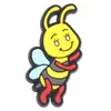 Abeja de Dibujos Animados Linda Parche de Goma Suave Pasador Ropa Papelería Accesorios DIY Decoración Plana Material de PVC