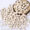 Contas de Madeira Gravadas Multicores, Contas Soltas, Contas Redondas de Madeira Natural Estampadas Vintage, Acessórios de Miçangas para Fazer Pulseira Colar DIY