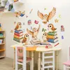 Hs4521H Coruja Adesivo de Parede Acadêmico Aquarela Material Escolar Alfabeto Números Quarto Infantil Sala de Estudo Adesivos de Decoração