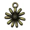 1 Peça de Pingente Charme de Liga Antiga Galvanizada Cor Verde Rosa Girassol Flor de Ameixa para Pulseira Colar Joias Acessórios de Vestuário DIY