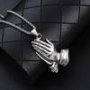 Venta al por mayor Europeo y Americano Transfronterizo para Hombre Elegante y Dominante Colgante de Palma Cadena de Mano de Buda Dorada Collar Creativo Exagerado
