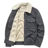 Chaqueta de Invierno para Hombre de Pana con Solapa de Algodón Estilo Corto Abrigo con Forro de Felpa Chaqueta Cálida de Algodón Puro Talla Grande para Hombre
