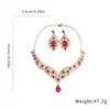 Conjunto de Brincos de Gota de Diamante e Colar Luxo Acessível Corrente de Clavícula de Alta Qualidade Colar Estilo Palácio Retrô Europeu e Americano para Mulheres