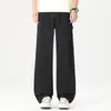 Ropa de Hombre Fengshe / Novedad de Primavera Calle Alta Americana Pierna Ancha Algodón Puro Lavado Desgastado Recto Holgado Casual Pantalones Largos