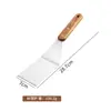 Espátula de cocina de acero inoxidable con mango de madera, espátula para teppanyaki, espátula para bistec, espátula para panqueques, espátula para pizza, utensilio de cocina para sartenes antiadherentes