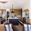 Gabinetes de Madera Maciza Personalizados para Fábrica de Comercio Exterior, Gabinetes de Cocina tipo Isla Shaker Americano, Estilo Francés Ligero Personalizados Integrales
