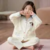 Pijama de Niña con Oso de Dibujos Animados 2026 Nuevo Conjunto de Ropa para el Hogar de Manga Larga de Algodón Puro para Niñas de Escuela Secundaria