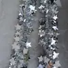 Decoração de Natal Cor Sólida Estrela de Cinco Pontas Fita de Lantejoulas Guirlanda Tiras Coloridas Densas Artigos de Decoração para Festa de Feriado Enfeites para Pendurar