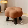 Taburete pequeño para uso doméstico, un taburete sofá tapizado de lujo ligero para la sala de estar, un taburete bajo resistente y duradero, un taburete para cambiarse los zapatos, un banco pequeño, cómodo para sentarse durante mucho tiempo