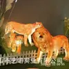Adornos de León Simulado Escultura de Animal León Luminoso Grande Fibra de Vidrio Rocalla Exterior Decoraciones de Paisaje de Jardín