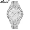 Missfox Nueva Tendencia Europea Moda Impermeable Hip Hop Completo de Diamantes Pulsera de Reloj para Hombre Venta Directa de Fábrica