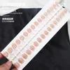 Unhas Postiças Transfronteiriças Exquisite Pontas de Unha Estilo Minimalista Francês Europeu e Americano Pontas de Unha Versáteis Elegantes Tiras Prontas Venda Direta de Fábrica