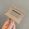 Para cabelos grossos, presilha de tubarão acrílica da moda, presilha de cabelo francesa fofa em formato de coração, presilha de garra com laço elegante para mulheres