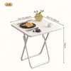 Mesa de Comedor Plegable para Hogar Apartamento Pequeño Mesa Redonda Portátil Mesa de Comedor Simple para Casa de Alquiler Mesa de Comedor Simple Engrosada