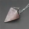 Collar colgante de cristal gema cono de cuatro caras pirámide de diamante ebay Amazon comercio exterior transfronterizo joyería al por mayor