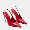 Sapatos de Moda Transfronteiriços Estação Europeia Bico Fino Salto Agulha Feminino Sapatos de Festa