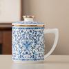 Porcelana de Jade de Sebo Taza Doméstica de Oficina de Cerámica Porcelana Blanca Separación de Agua de Té Taza de Té Especial Personalizada de Gama Alta Juego de Té Caja de Regalo