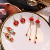 Estilo Nacional Moda Popular Ópera Ópera de Sichuan Ópera de Pekín Pendientes de Cara Perla Pedrería Dama Xianggong Pendientes de Estilo Étnico Mujeres
