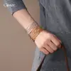 Pulsera Redonda Entrelazada Hueca Transfronteriza Europea y Americana, Pulsera de Declaración Moderna y Única, Joyería de Lujo Ligero de Gama Alta para Mujeres