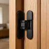 Bisagra de ajuste tridimensional de cruz oculta, puerta de madera invisible minimalista, sin amortiguación, bisagra de puerta ajustable hacia arriba, abajo, izquierda y derecha